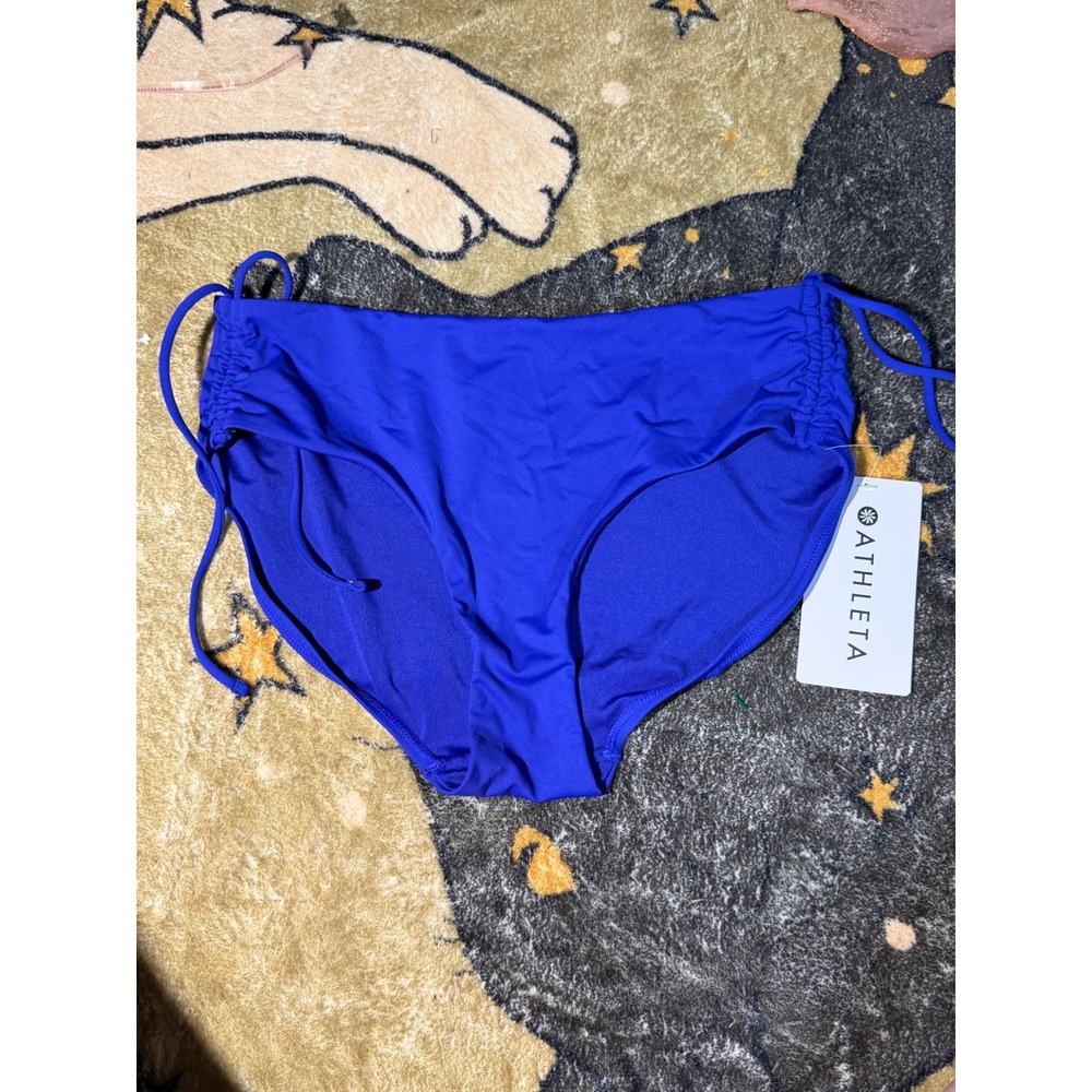Athleta Cinch Full Bottom Bikini Swim Bottoms Yacht Blue 532446 M